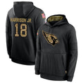 Perkns A.Cardinals #18 Marvin Harrison Jr. Player Black Salute to Service Hoodies  Stitched Jerseys