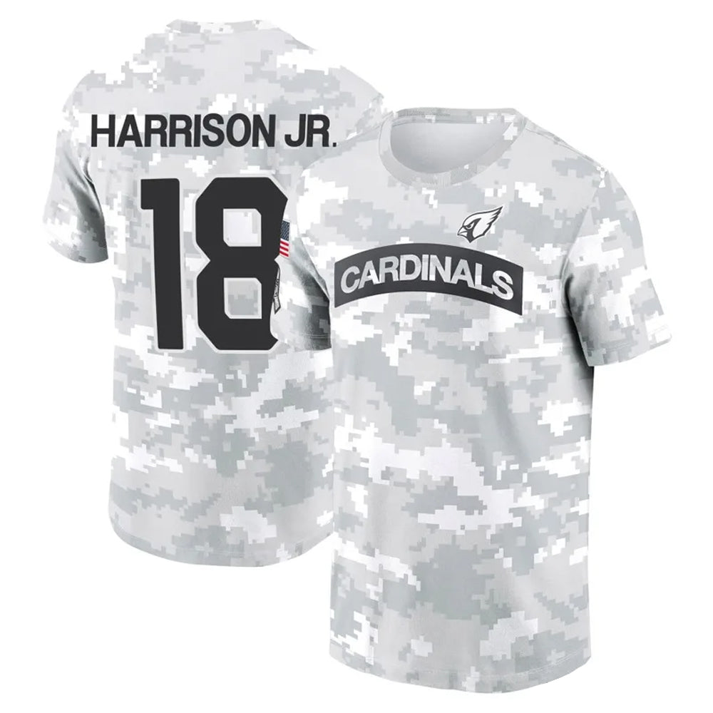 Perkns A.Cardinals #18 Marvin Harrison Jr. Player Salute to Service Hoodies & T-Shirts Stitched Jerseys