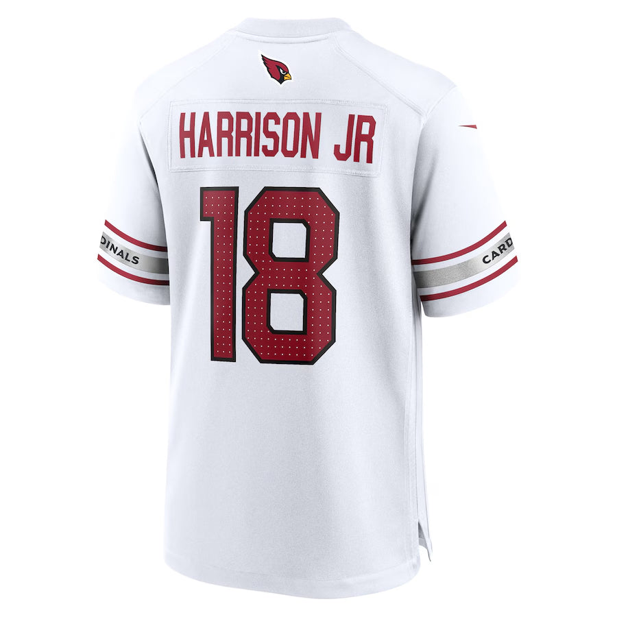 Perkns A.Cardinals #18 Marvin Harrison Jr. Player White Game Road Stitched Jerseys