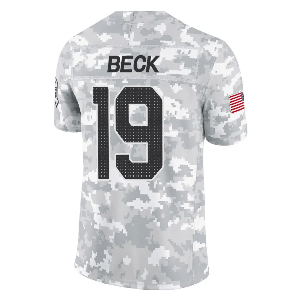 Perkns A.Cardinals #19 Carson Beck Player Camo Salute to Service Limited Home Stitched Jerseys