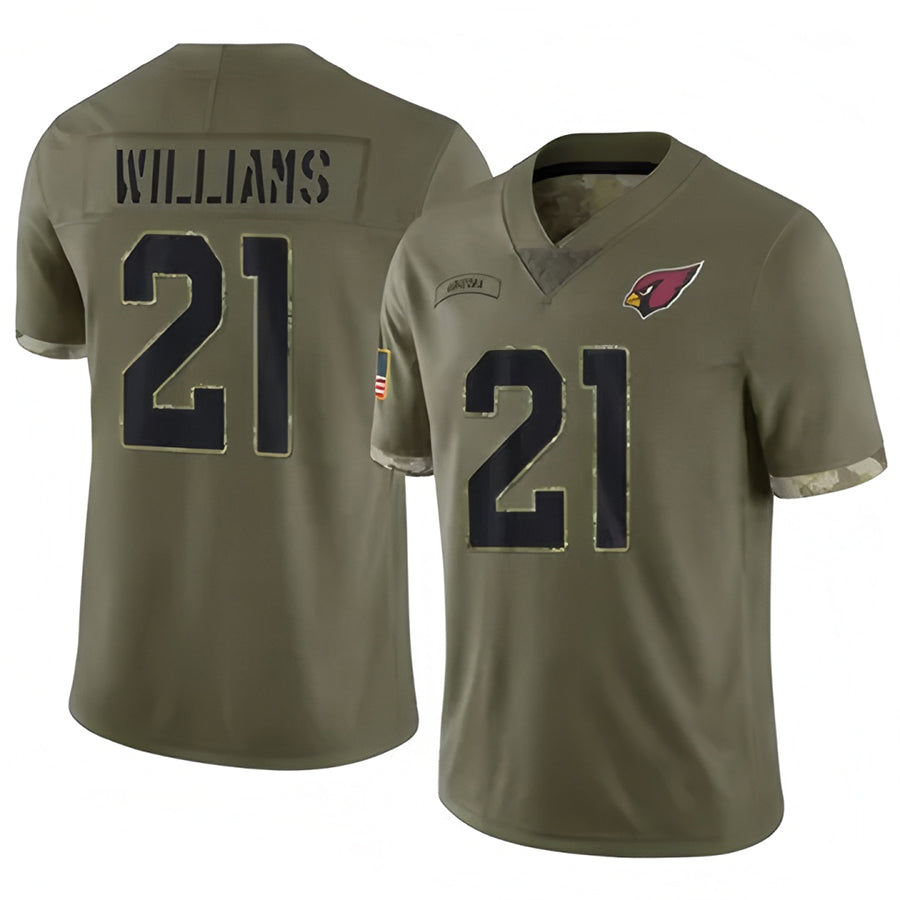 Perkns A.Cardinals #21 Garrett Williams Player Olive Salute To Service Stitched Jerseys