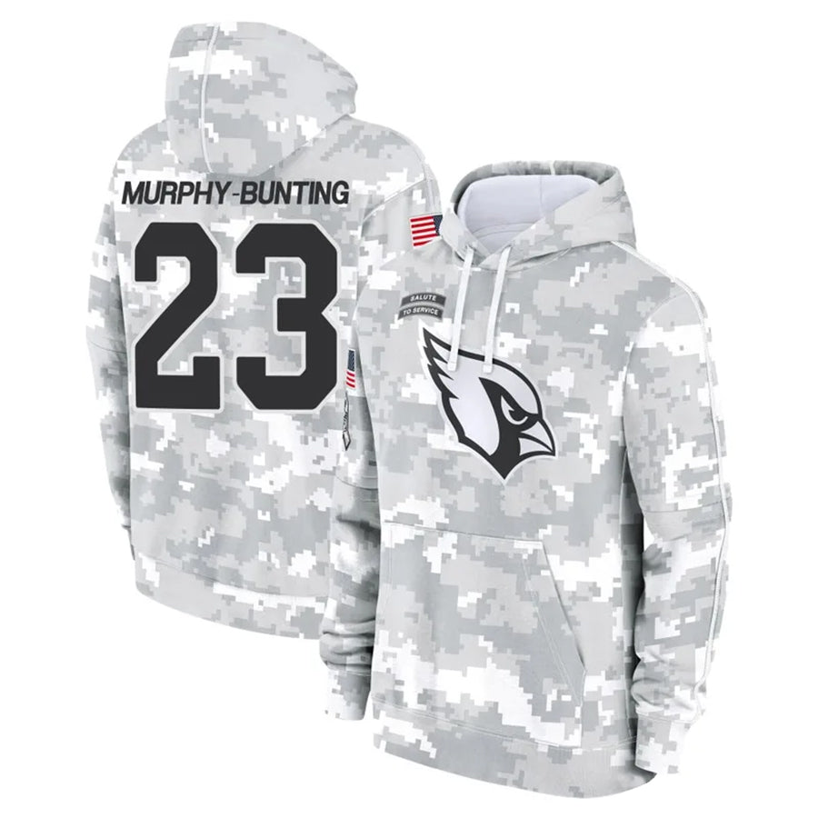 Perkns A.Cardinals #23 Sean Murphy-Bunting Player Camo Salute to Service Hoodies Stitched Jerseys