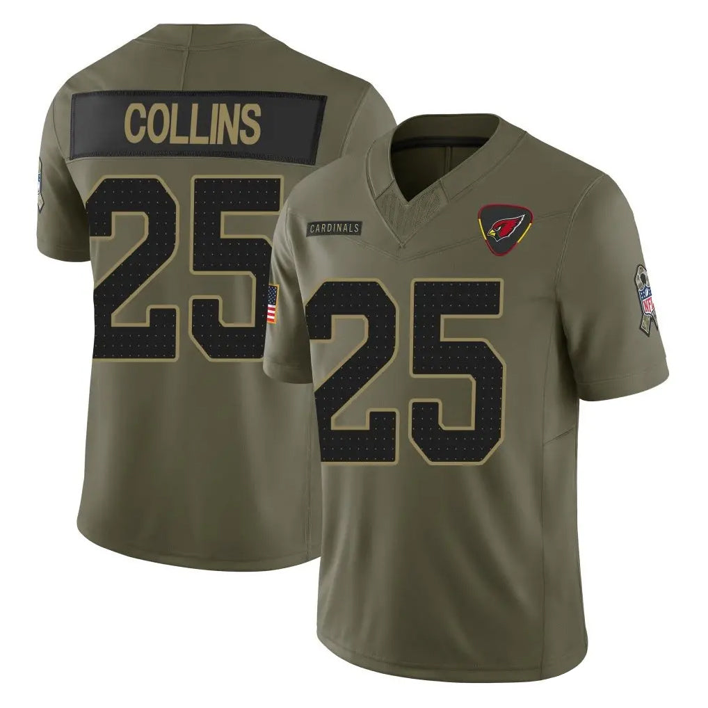 Perkns A.Cardinals #25 Zaven Collins Player Olive Salute To Service Limited Home Game Stitched Jerseys