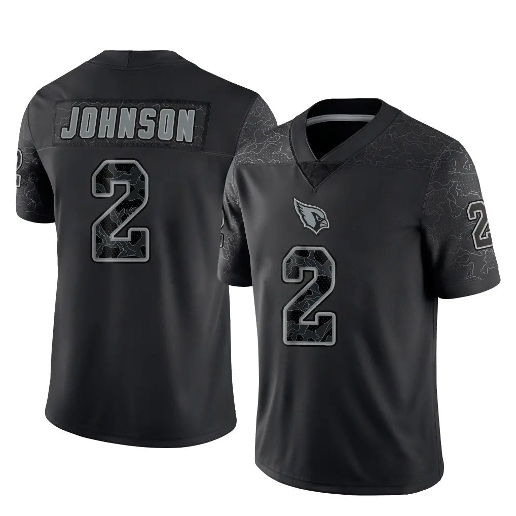 Perkns A.Cardinals #2 Will Johnson Player Black RFLCTV Limited Home Game Stitched Jerseys