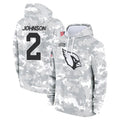 Perkns A.Cardinals #2 Will Johnson Player Camo Salute to Service Hoodies Stitched Jerseys