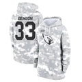 Perkns A.Cardinals #33 Trey Benson Player Arctic Camo Salute to Service Hoodies Stitched Jerseys