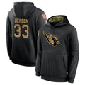 Perkns A.Cardinals #33 Trey Benson Player Black Salute to Service Hoodies Stitched Jerseys