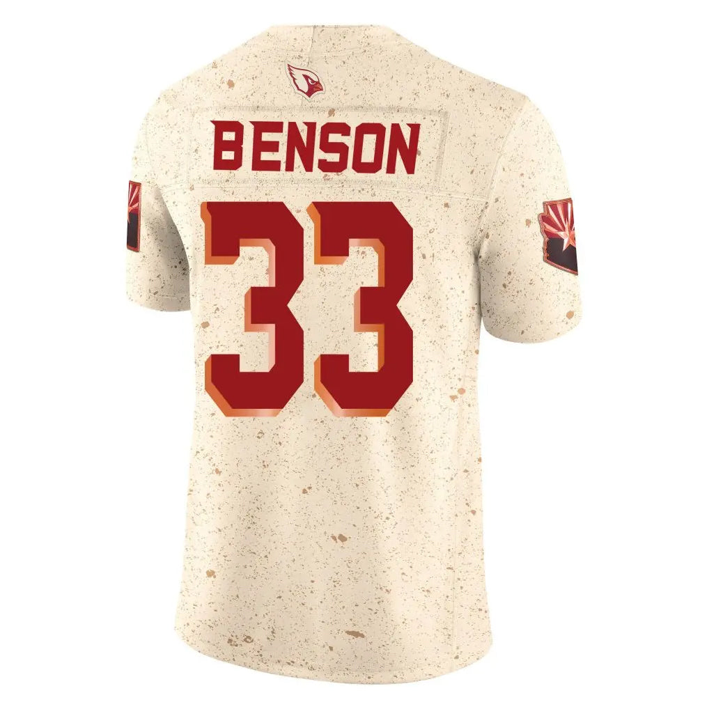 Perkns A.Cardinals #33 Trey Benson Player Cream Rivalries Collection Vapor Limited Home Game Stitched Jerseys