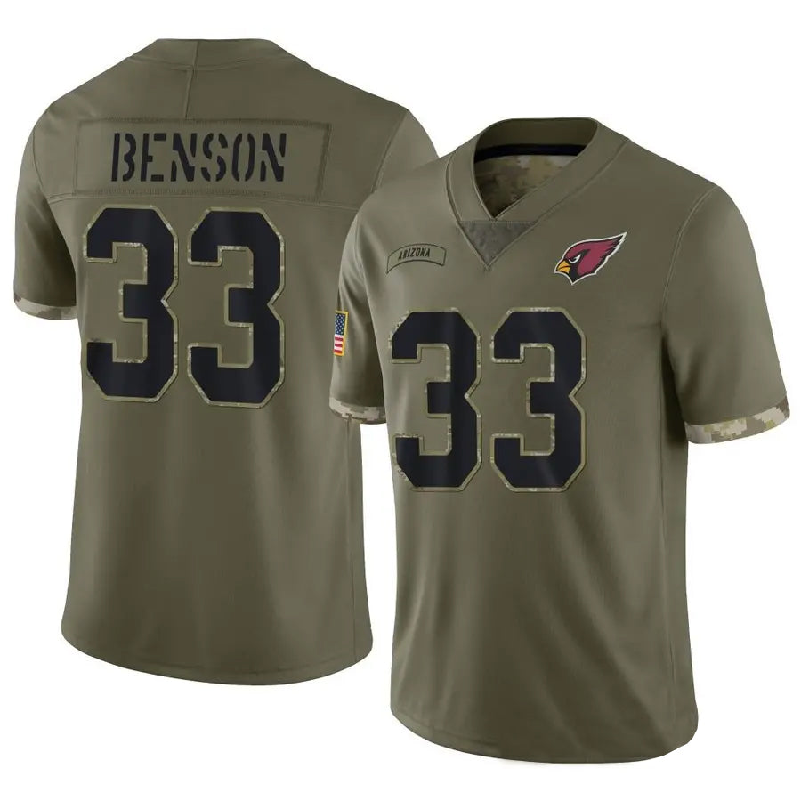 Perkns A.Cardinals #33 Trey Benson Player Olive Salute To Service Limited Game Stitched Jerseys