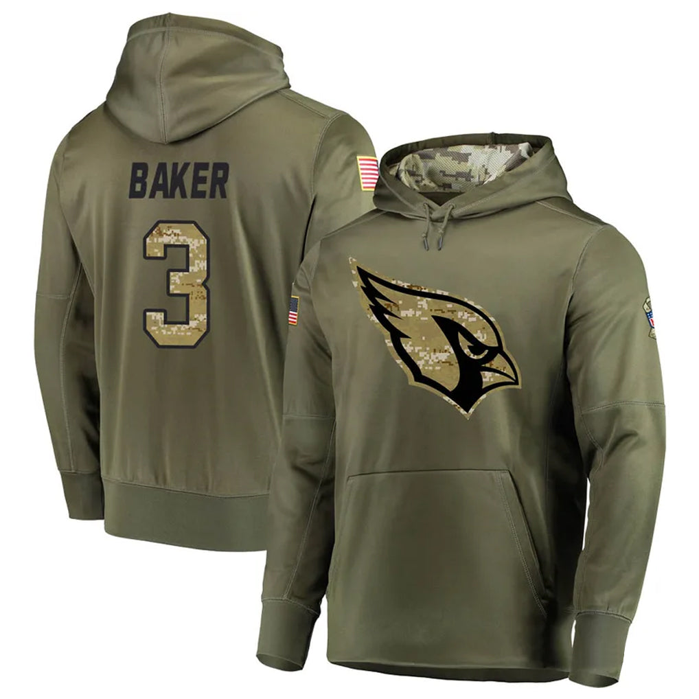 Perkns A.Cardinals #3 Budda Baker Player Olive Salute to Service Limited Hoodie Stitched  Jerseys