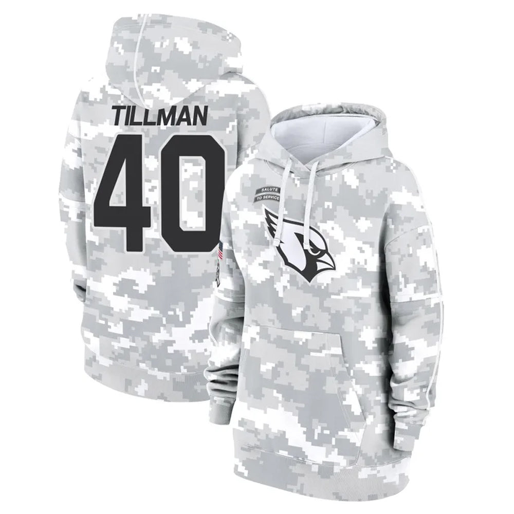 Perkns A.Cardinals #40 Pat Tillman Player Arctic Camo Salute to Service Limited Hoodie Stitched Jerseys