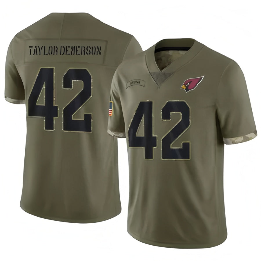 Perkns A.Cardinals #42 Dadrion Taylor-Demerson Player Olive Salute To Service Stitched Jerseys