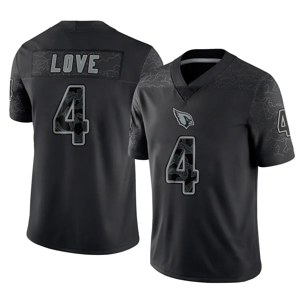 Perkns A.Cardinals #4 Jeremiyah Love Player Black RFLCTV Limited Home Game Stitched Jerseys