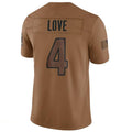 Perkns A.Cardinals #4 Jeremiyah Love Player Brown Limited Salute To Service Game Stitched Jerseys