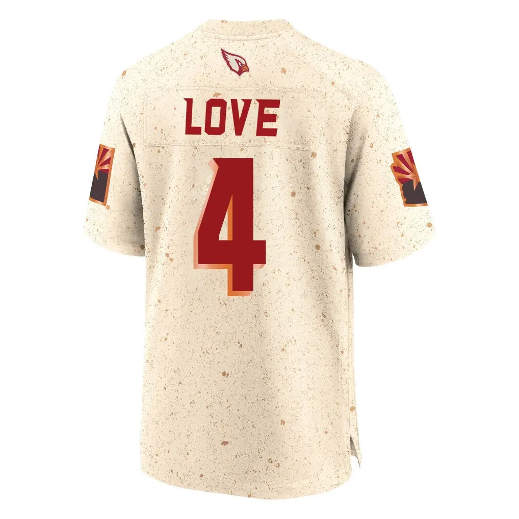 Perkns A.Cardinals #4 Jeremiyah Love Player Cream Rivalries Collection Game Stitched Jerseys