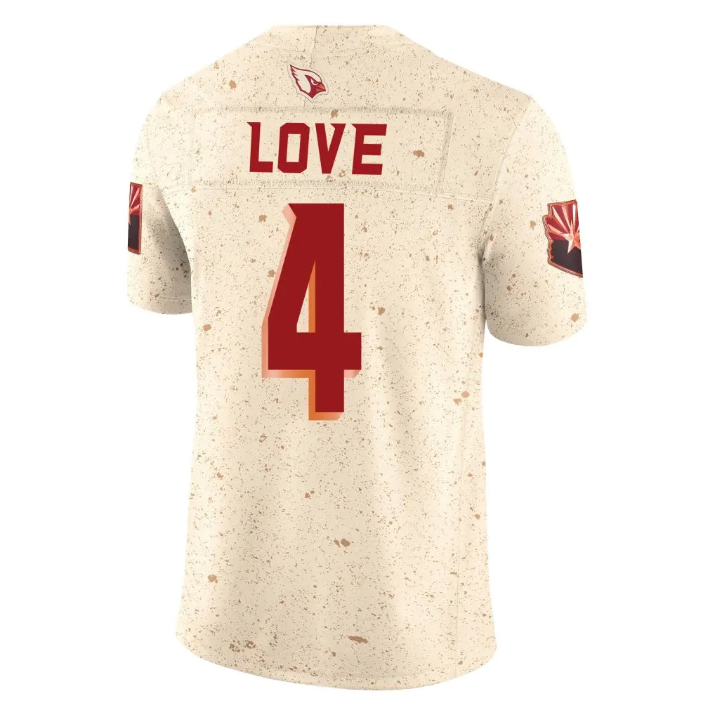 Perkns A.Cardinals #4 Jeremiyah Love Player Cream Rivalries Collection Vapor Limited Home Game Stitched Jerseys