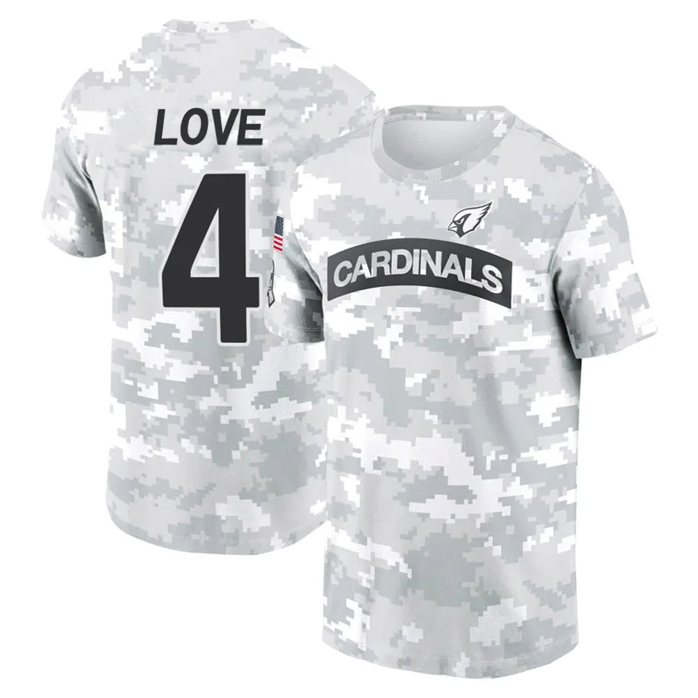 Perkns A.Cardinals #4 Jeremiyah Love Player Salute to Service Hoodies & T-Shirts Football Jerseys