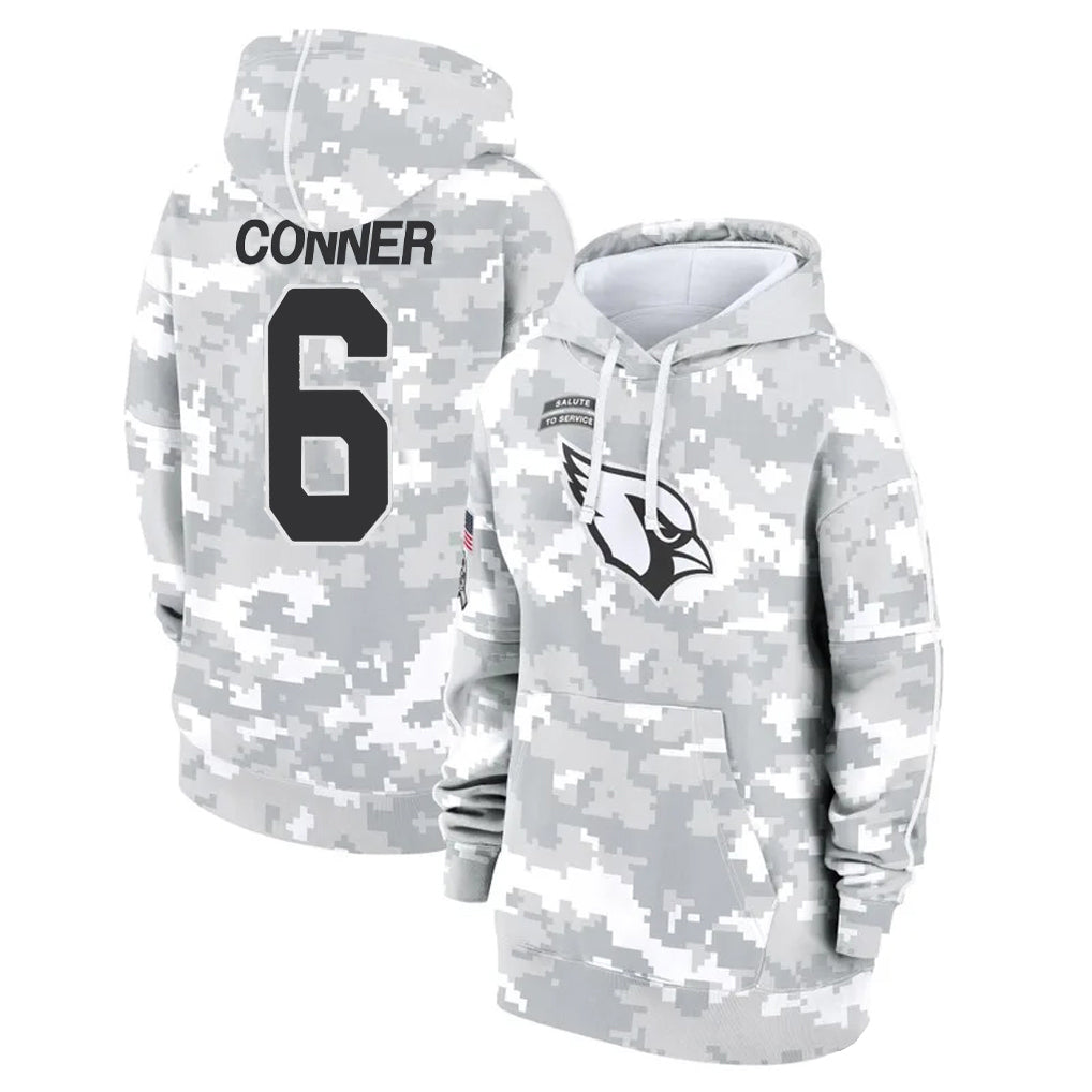 Perkns A.Cardinals #6 James Conner Player Camo Salute to Service Hoodies Stitched Jerseys