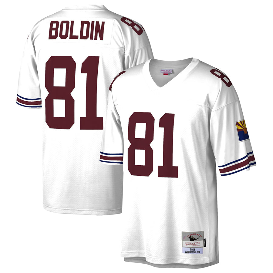 Perkns A.Cardinals #81 Anquan Boldin Player Mitchell & Ness White Legacy Replica Stitched Jerseys