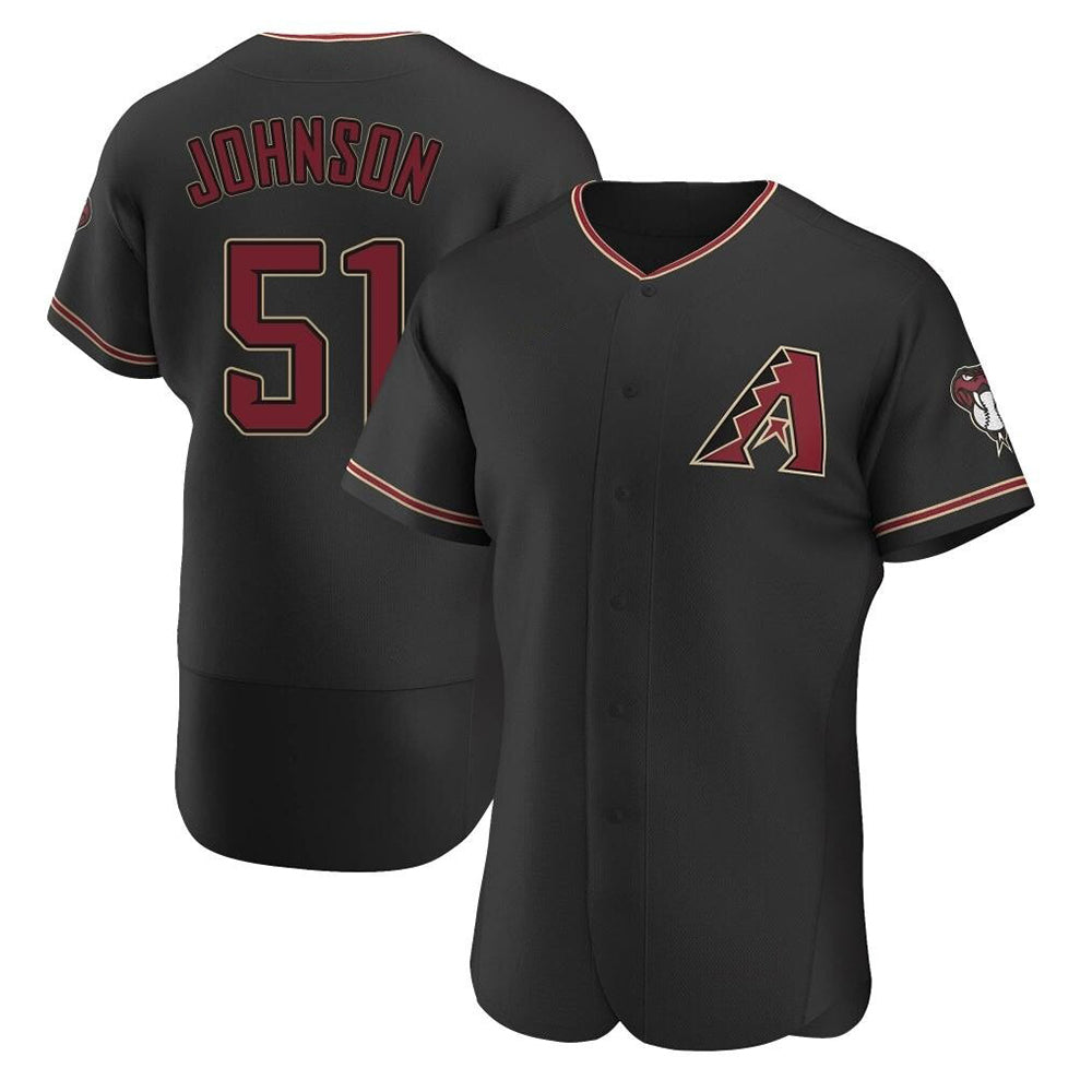 Perkns A.Diamondbacks #51 Randy Johnson Player Black Authentic Alternate Stitched Jerseys