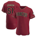 Perkns A.Diamondbacks #51 Randy Johnson Red Authentic Crimson Alternate Stitched Jerseys