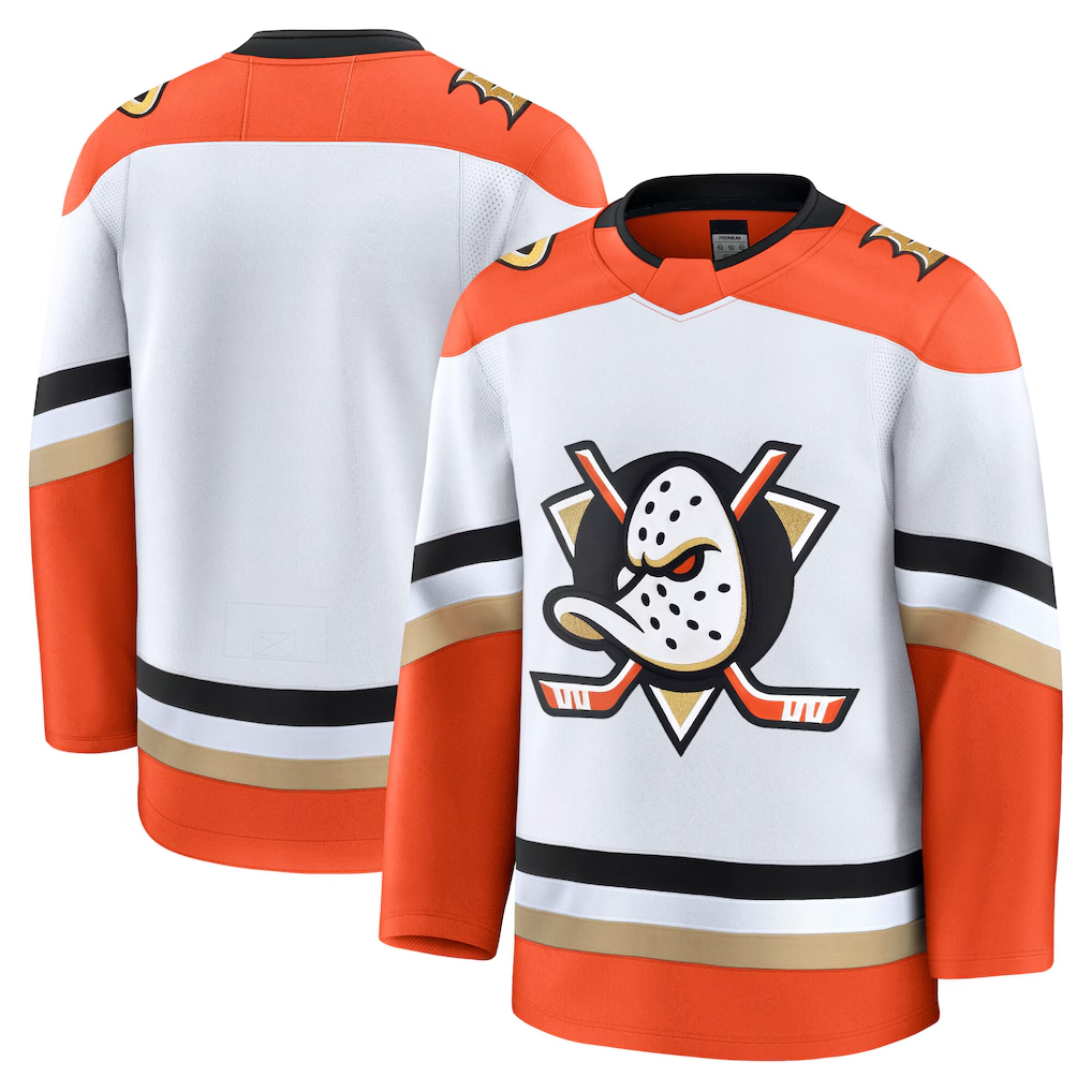 Perkns A.Ducks White Away Premium Jerseys