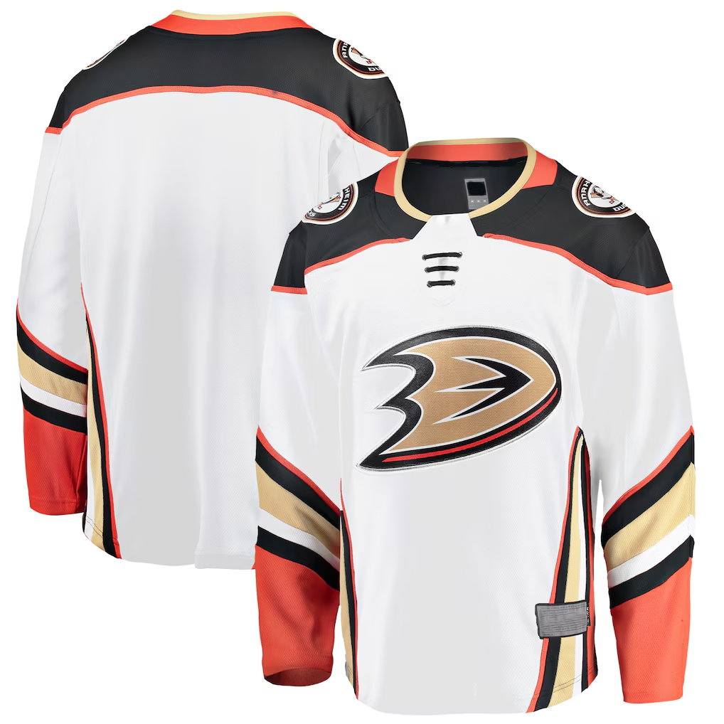 Perkns A.Ducks White Breakaway Away Jerseys
