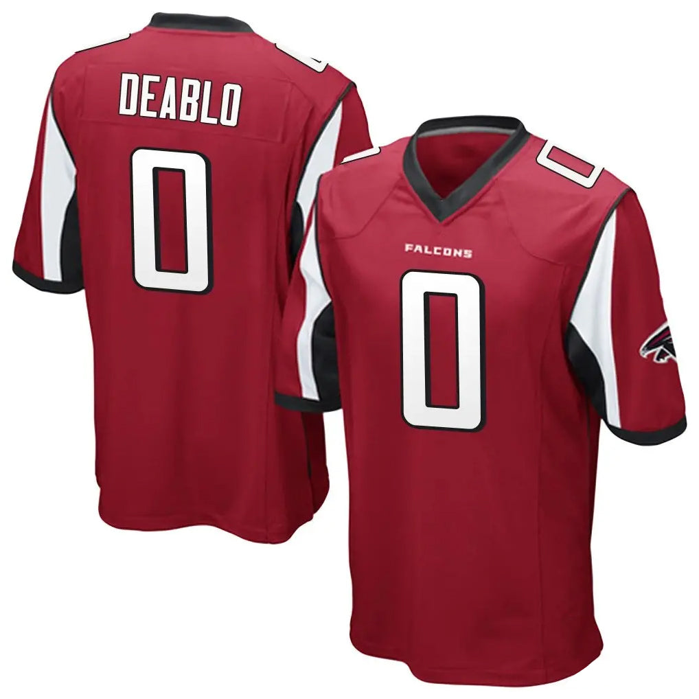 Perkns A.Falcons #0 Divine Deablo Player Red Color Vapor Home Game Stitched Jerseys