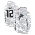 Perkns A.Falcons #12 Avieon Terrell Player Arctic Camo Salute to Service Limited Hoodie Stitched Jerseys