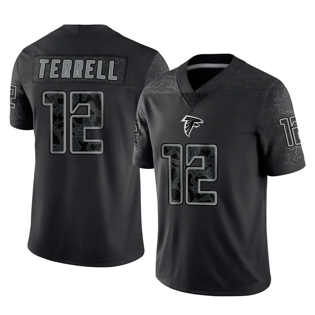 Perkns A.Falcons #12 Avieon Terrell Player Black RFLCTV Limited Stitched Jerseys