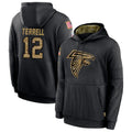 Perkns A.Falcons #12 Avieon Terrell Player Black Salute to Service Limited Black Hoodie Stitched Jerseys