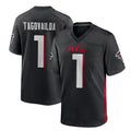 Perkns A.Falcons #1 Tua Tagovailoa Player Black Home Game Stitched Jerseys