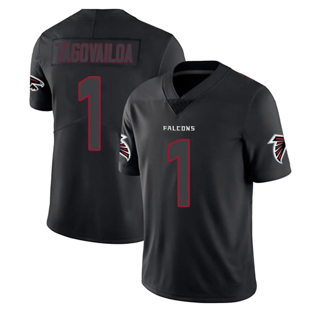 Perkns A.Falcons #1 Tua Tagovailoa Player Black Impact Limited Game Stitched Jerseys