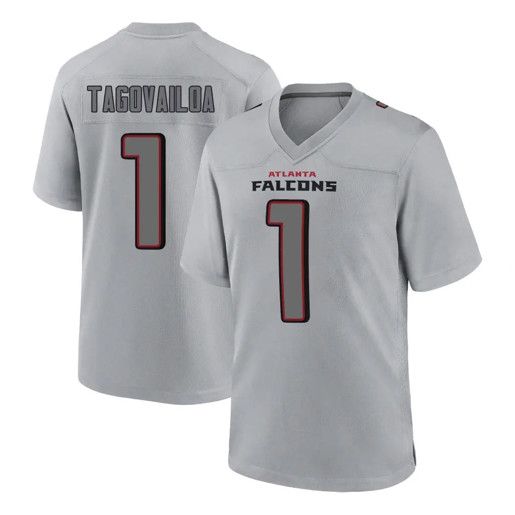 Perkns A.Falcons #1 Tua Tagovailoa Player Gray Fashion Home Game Stitched Jerseys