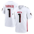Perkns A.Falcons #1 Tua Tagovailoa Player White Home Game Stitched Jerseys