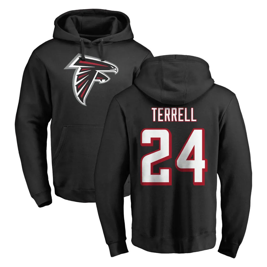 Perkns A.Falcons #24 A.J. Terrell Jr. Player Black Salute to Service Hoodies Stitched Jerseys