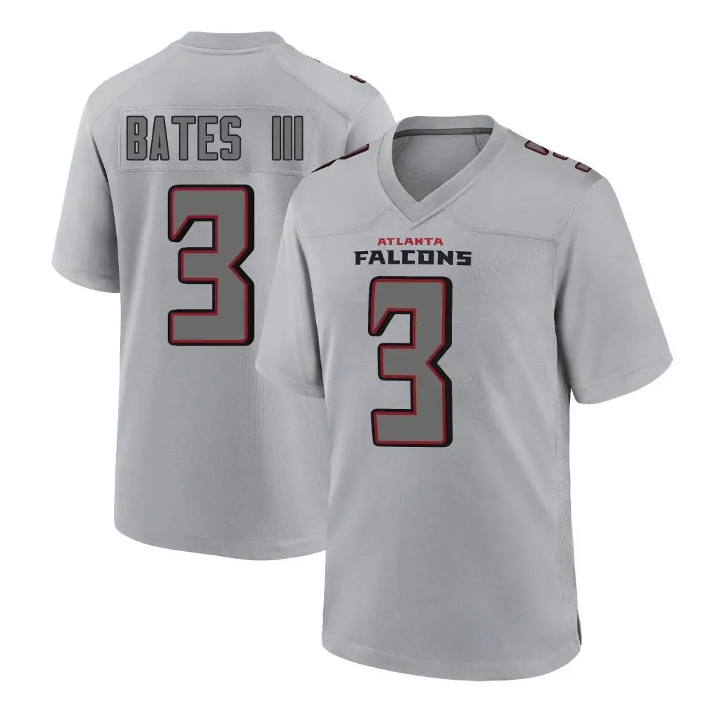 Perkns A.Falcons #3 Jessie Bates III Player Gray Fashion Home Game Stitched Jerseys