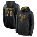 Perkns A.Falcons #70 Jake Matthews Player Black Salute to Service Limited Black Hoodie Stitched Jerseys