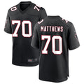 Perkns A.Falcons #70 Jake Matthews Player Black Throwback Game Stitched Jerseys