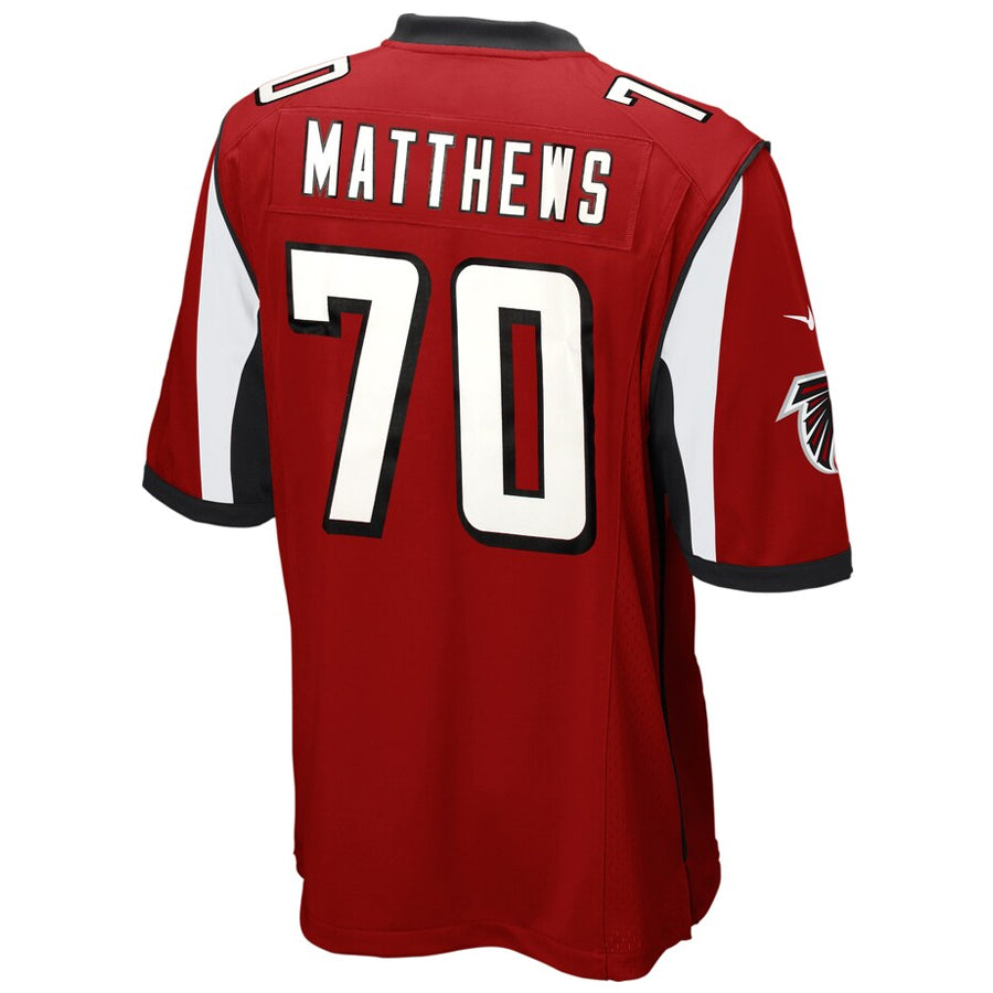 Perkns A.Falcons #70 Jake Matthews Player Red Game Stitched Jerseys