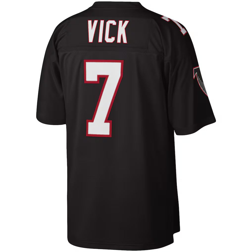 Perkns A.Falcons #7 Michael Vick Mitchell & Ness Black Legacy Replica Stitched Jerseys
