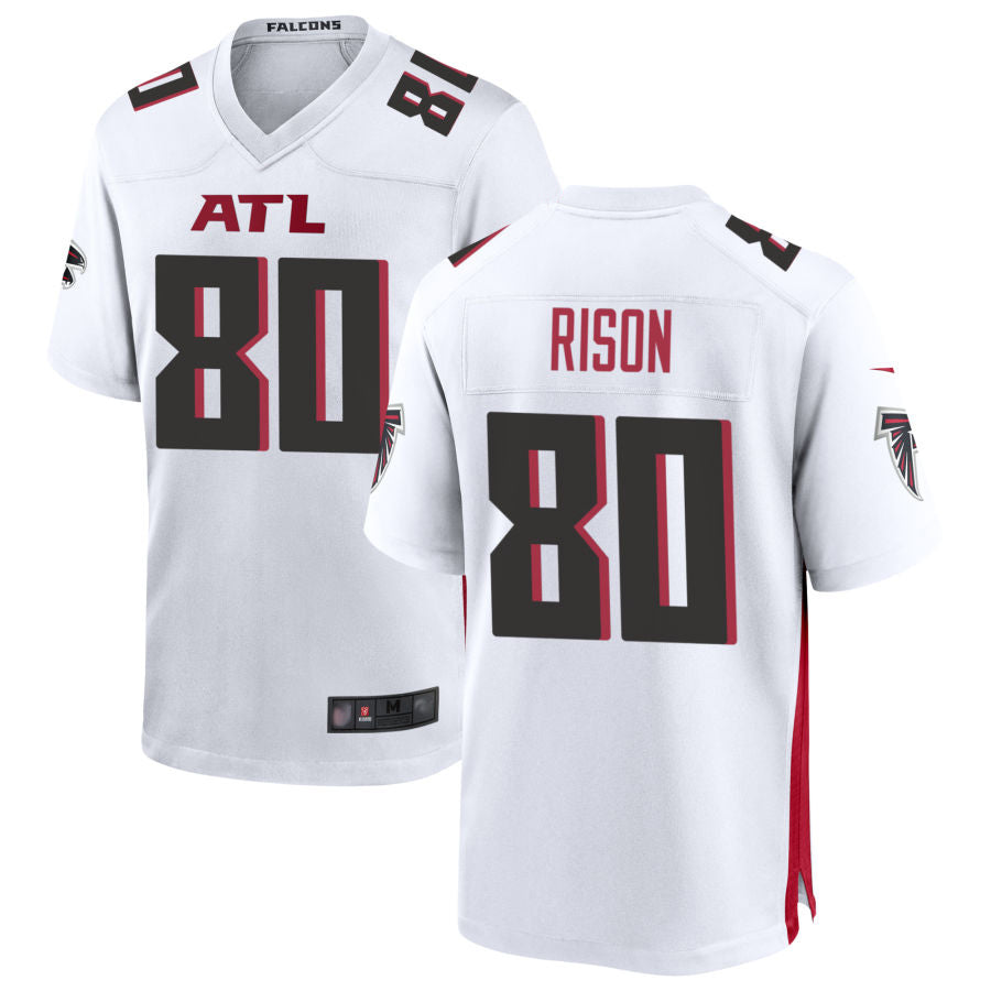 Perkns A.Falcons #80 Andre Rison Player White Home Game Stitched Jerseys