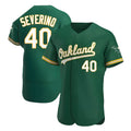 Perkns Athletics #40 Luis Severino player Green Authentic Kelly Alternate Stitched Jersey