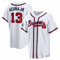 Perkns A.Braves #13 Ronald Acuna Jr. 2025 All-Star Game Home Replica Player Jersey - White Stitched Personalized Jersey