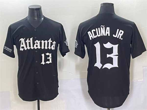 Perkns A.Braves #13 Ronald Acuna Jr. Black Gothic South x Outkast Edition Vapor Limited Stitched Personalized Jersey
