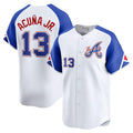 Perkns A.Braves #13 Ronald Acuna Jr. City Connect Limited Jersey - White Personalized Jerseys