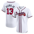 Perkns A.Braves #13 Ronald Acuna Jr. Home Elite Jersey - White Personalized Jerseys