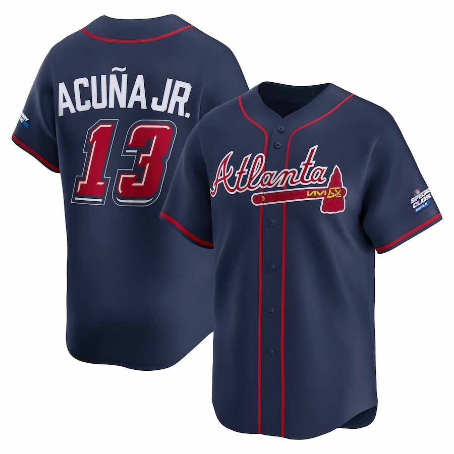 Perkns A.Braves #13 Ronald Acuna Jr. Navy 2025 Speedway Classic Alternate Limited Player Personalized Jersey