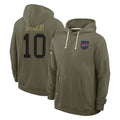 Perkns B.Bills #10 Khalil Shakir Player Olive Salute to Service Hoodies Stitched Jerseys