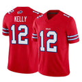 Perkns B.Bills #12 Jim Kelly Player Red Vapor F.U.S.E. Jersey Limited Home Game Stitched Jerseys